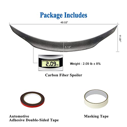 AeroBon Real Carbon Fiber Trunk Spoiler Compatible with 2022-2023 Mercedes C-Class W206 Sedan