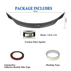 AeroBon Real Carbon Fiber Trunk Spoiler Compatible with 2014-2024 Maserati Ghibli Spoiler (AS Style)