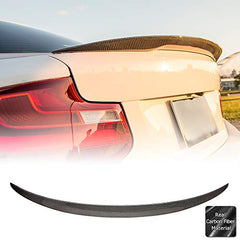 AeroBon Real Carbon Fiber Trunk Spoiler Compatible with 2014-21 BMW 2-Series F22 Coupe and F87 M2 (P Style)