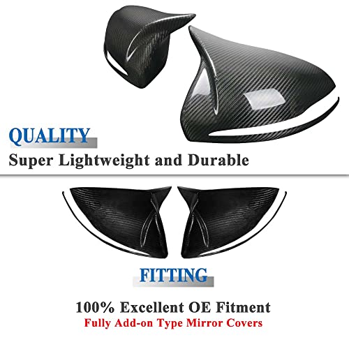 AeroBon Prepreg Dry Carbon Fiber Side Mirror Cover Compatible with 2015-21 Mercedes C Class W205 C205 Mirror Caps (Add-On Style)