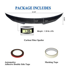 AeroBon Real Carbon Fiber Trunk Spoiler Wing Compatible with 2013-22 Maserati Ghibli Sedan M157 (H Style)