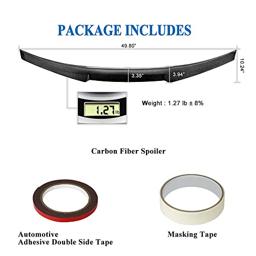 AeroBon Real Carbon Fiber Trunk Spoiler Compatible with 2007-13 BMW 3-Series E93 Convertible and E93 M3 (V Style)