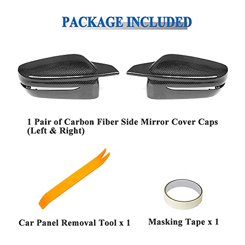 AeroBon Real Carbon Fiber Side Mirror Covers Compatible with BMW 3er G20/ G21, 4er G22/ G23/ G26 and 5er G30/ G31 (MK2)