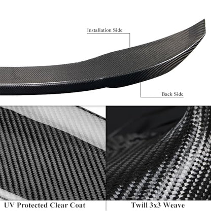 AeroBon Real Carbon Fiber Trunk Spoiler Compatible with 2022-2026 Honda Civic 4-Door Sedan Spoiler (SI Style)