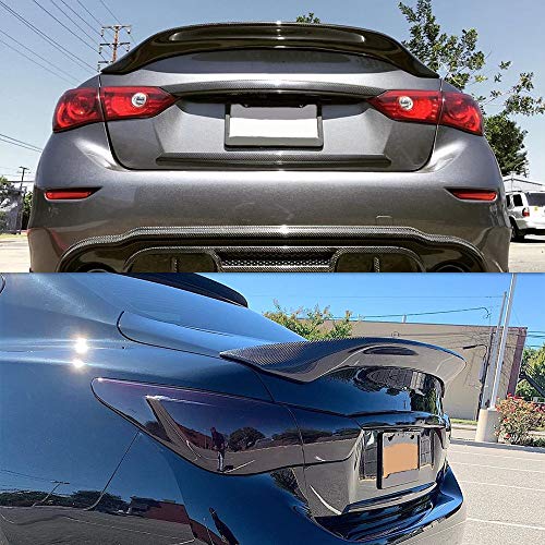 AeroBon Real Carbon Fiber Trunk Spoiler Wing Compatible with 2014