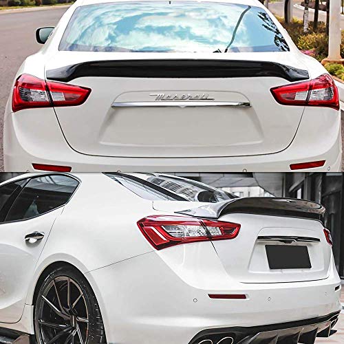 AeroBon Real Carbon Fiber Trunk Spoiler Compatible with 2014-2024 Maserati Ghibli Spoiler (AS Style)