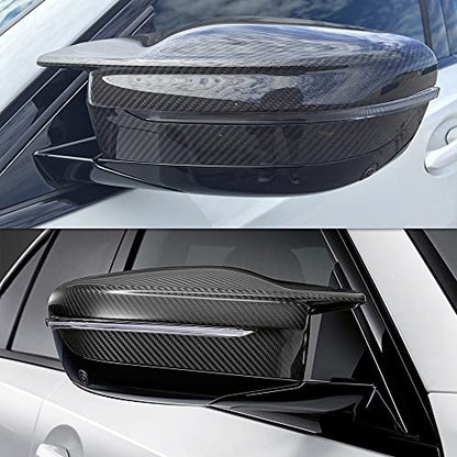 AeroBon Real Carbon Fiber Side Mirror Covers Compatible with BMW 3er G20/ G21, 4er G22/ G23/ G26 and 5er G30/ G31 (MK2)