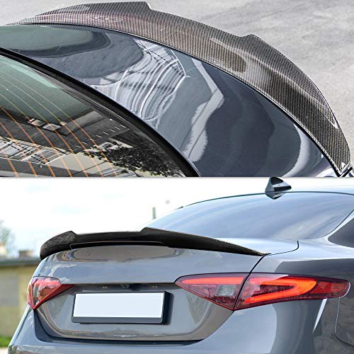 AeroBon Real Carbon Fiber Trunk Spoiler Compatible with 2017-2024 Alfa Romeo Giulia Sedan Spoiler (H Style)