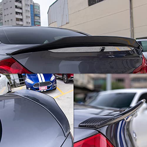 AeroBon Real Carbon Fiber Trunk Spoiler Compatible with 2008-2015 Infiniti G37 Coupe (H+ Style)