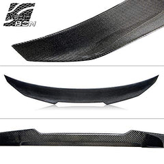 AeroBon Real Carbon Fiber Trunk Spoiler Wing Compatible with 2014-21 Infiniti Q50 Q50S Sedan (H Style)
