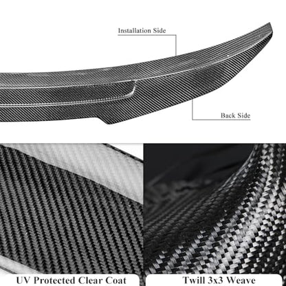 AeroBon Real Carbon Fiber Trunk Spoiler Compatible with 2021-2024 Audi A3 S3 RS3 (8Y) Sedan Spoiler