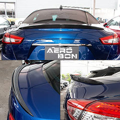 AeroBon Real Carbon Fiber Trunk Spoiler Wing Compatible with 2013-22 Maserati Ghibli Sedan M157 (OE Style)
