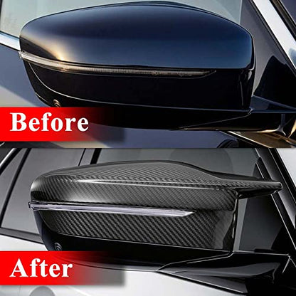 AeroBon Real Carbon Fiber Side Mirror Covers Compatible with BMW 3er G20/ G21, 4er G22/ G23/ G26 and 5er G30/ G31 (MK2)