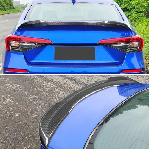 AeroBon Real Carbon Fiber Trunk Spoiler Compatible with 2022-2026 Honda Civic 4-Door Sedan Spoiler (SI Style)