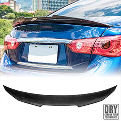 AeroBon Prepreg Dry Carbon Fiber Trunk Spoiler Compatible with 2014-21 Infiniti Q50 Sedan (H Style)