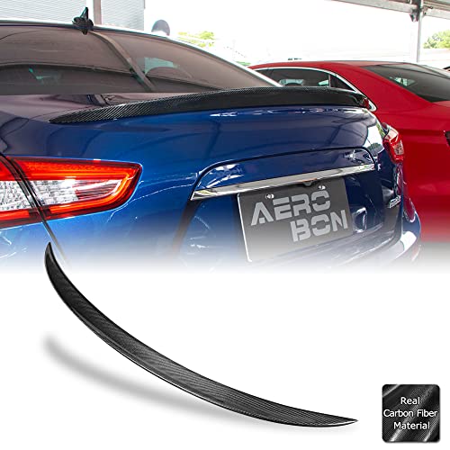 AeroBon Real Carbon Fiber Trunk Spoiler Wing Compatible with 2013-22 Maserati Ghibli Sedan M157 (OE Style)