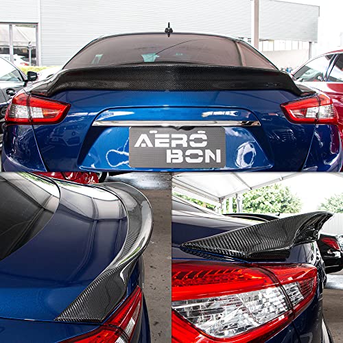 AeroBon Real Carbon Fiber Trunk Spoiler Compatible with 2014-2024 Maserati Ghibli Rear Spoiler (AS Style) Aero Sharp