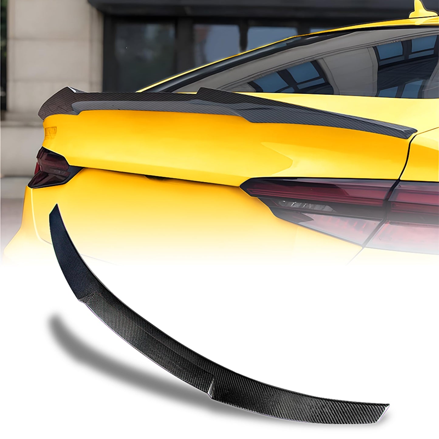 AeroBon Real Carbon Fiber Trunk Spoiler Compatible with 2017-2023 Audi A5 S5 RS5 Sportback 4-Door (MV Style)