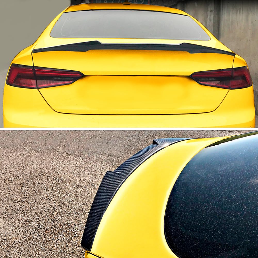 AeroBon Real Carbon Fiber Trunk Spoiler Compatible with 2017-2023 Audi A5 S5 RS5 Sportback 4-Door (MV Style)