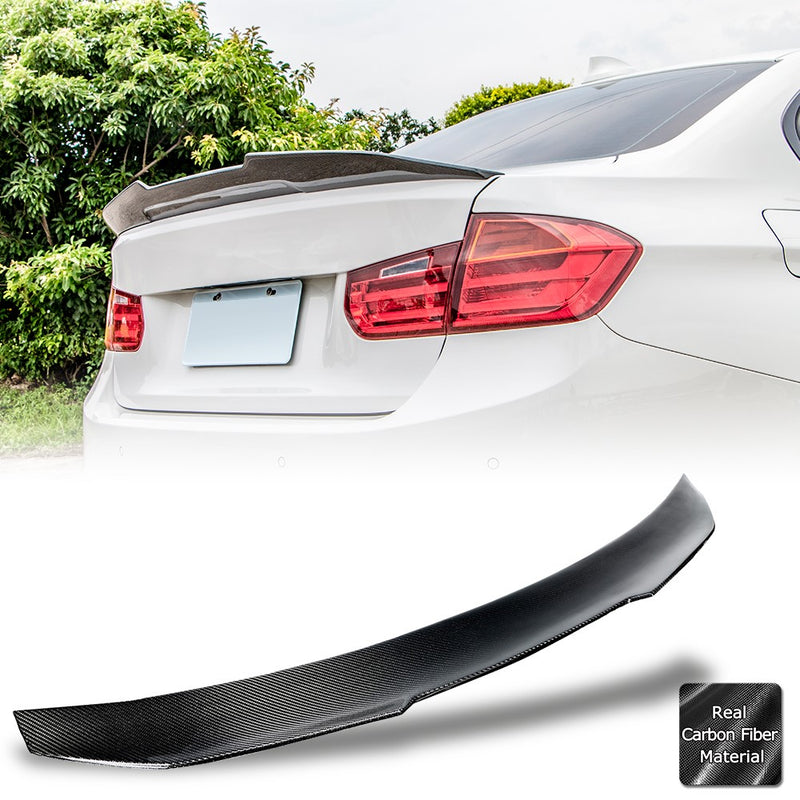 AeroBon Real Carbon Fiber Spoiler Wing Compatible with 2013-2018 3er F30 Sedan/ F80 M3 (H Style)
