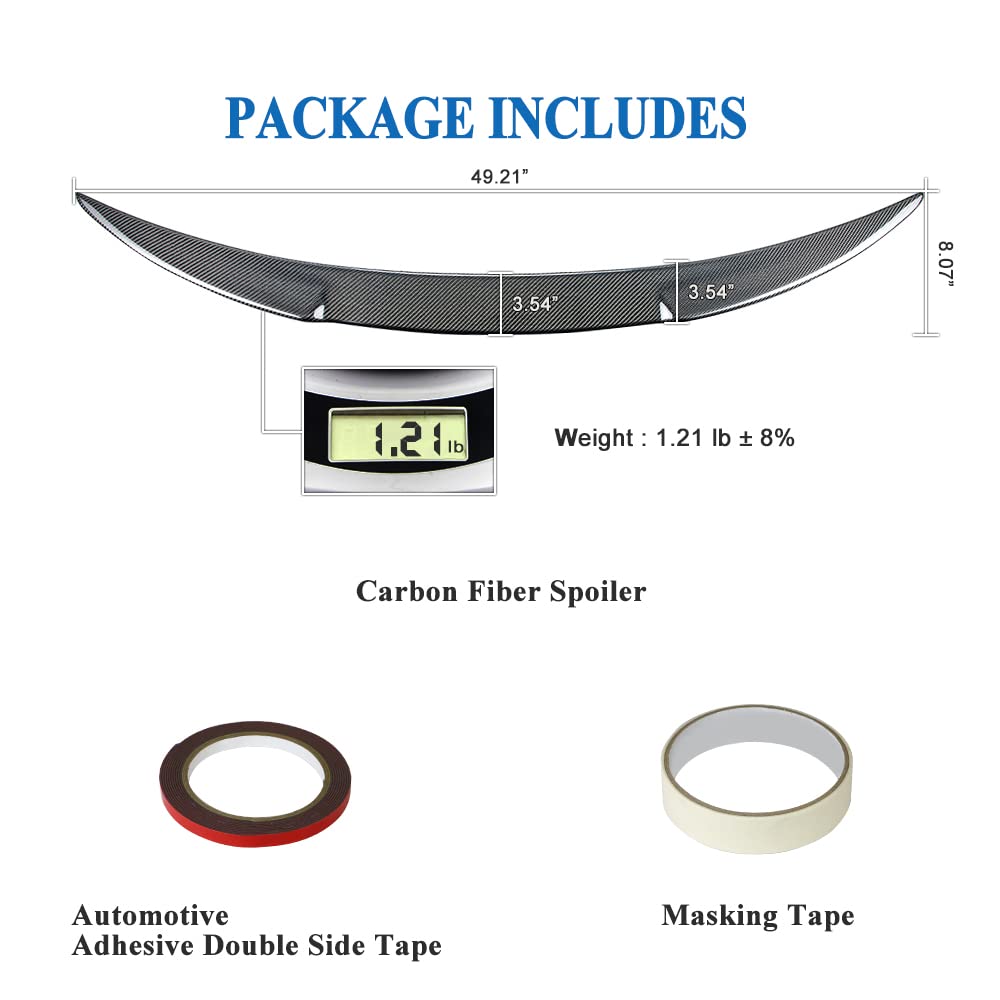 AeroBon Real Carbon Fiber Trunk Spoiler Compatible with 2017-2024 Alfa Romeo Giulia Sedan Spoiler (OE Style)