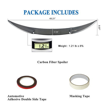 AeroBon Real Carbon Fiber Trunk Spoiler Compatible with 2017-2024 Alfa Romeo Giulia Sedan Spoiler (OE Style)