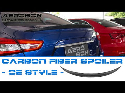 AeroBon Real Carbon Fiber Trunk Spoiler Compatible with 2014-2024 Maserati Ghibli Spoiler (OE Style)