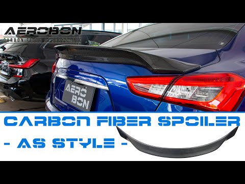 AeroBon Real Carbon Fiber Trunk Spoiler Compatible with 2014-2024 Maserati Ghibli Spoiler (AS Style)
