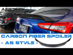 AeroBon Real Carbon Fiber Trunk Spoiler Compatible with 2014-2024 Maserati Ghibli Spoiler (AS Style)